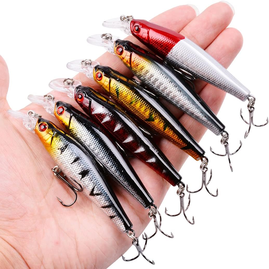 Fishing Lures Kit Mixed Including Minnow Popper Crank Baits with Hooks for Saltwater Freshwater Trout Bass Salmon Fishing - Image 3