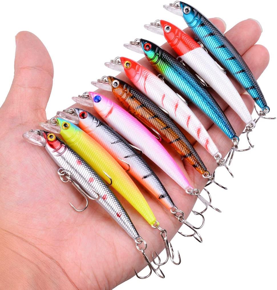 Fishing Lures Kit Mixed Including Minnow Popper Crank Baits with Hooks for Saltwater Freshwater Trout Bass Salmon Fishing - Image 7