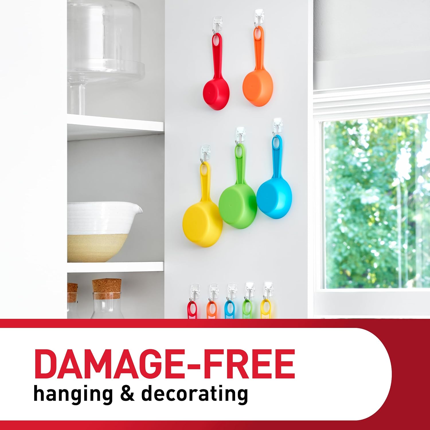 Command Small Clear Wire Hooks, 10 Hooks, 12 Strips | Damage-Free Hanging, No Tools Wall Hooks for Hanging Decorations in Living Spaces, Holds up to 0.5 lb - Image 4